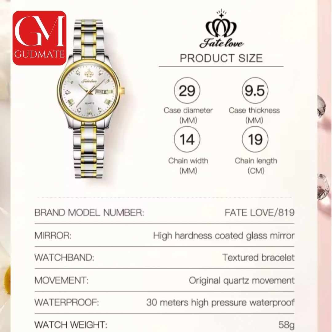 MESA LOVE LUXURY SET -  Classic Wristwatch Bracelet Pendant Necklace For Women