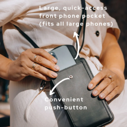 Lusine Bag - Waterproof Leather Crossbody Phone Bag/ Clutch Wallet for iPhone, Galaxy & Other
