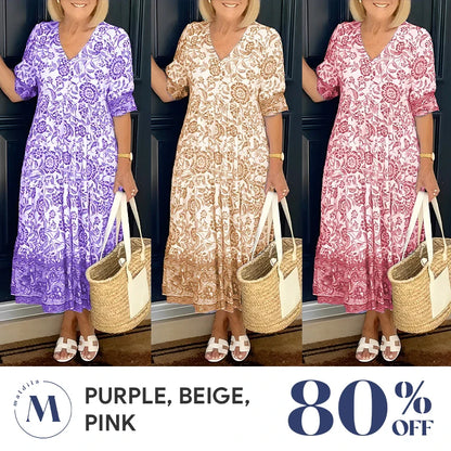 Madila - LAST DAY SALE 80% OFF - V-neck Bohemian Dress