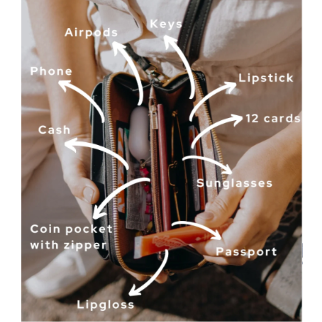 Lusine Bag - Waterproof Leather Crossbody Phone Bag/ Clutch Wallet for iPhone, Galaxy & Other