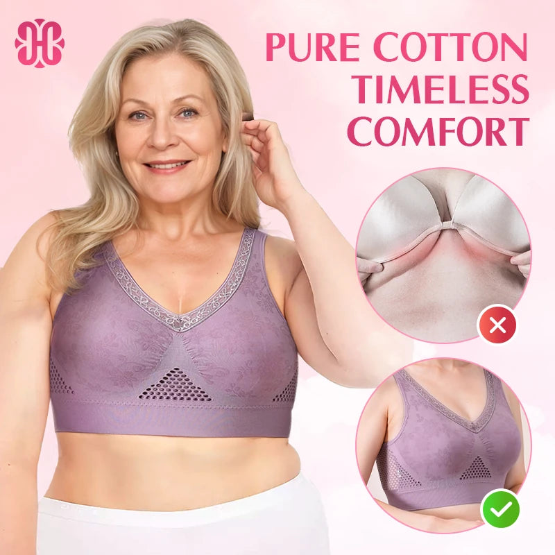 Hana Bra - Pure Cotton Buttonless Comfy Lifting Bra