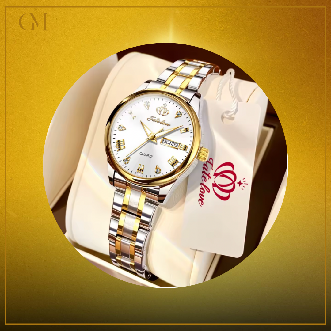 MESA LOVE LUXURY SET -  Classic Wristwatch Bracelet Pendant Necklace For Women