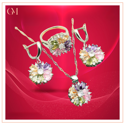 Zircon Gold Female Jewelry: Limited Edition Golden Harmony Jewelry Set – 65% OFF