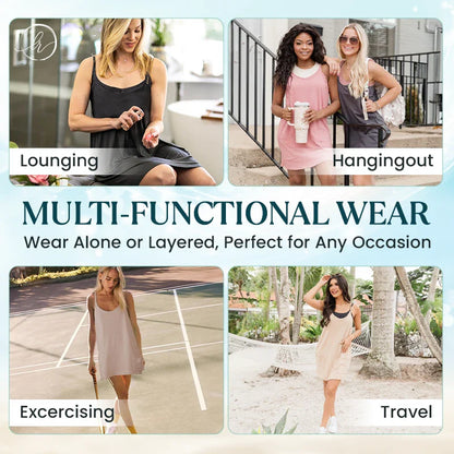 LaziRomper - Camisole Romper with Built-in Layers