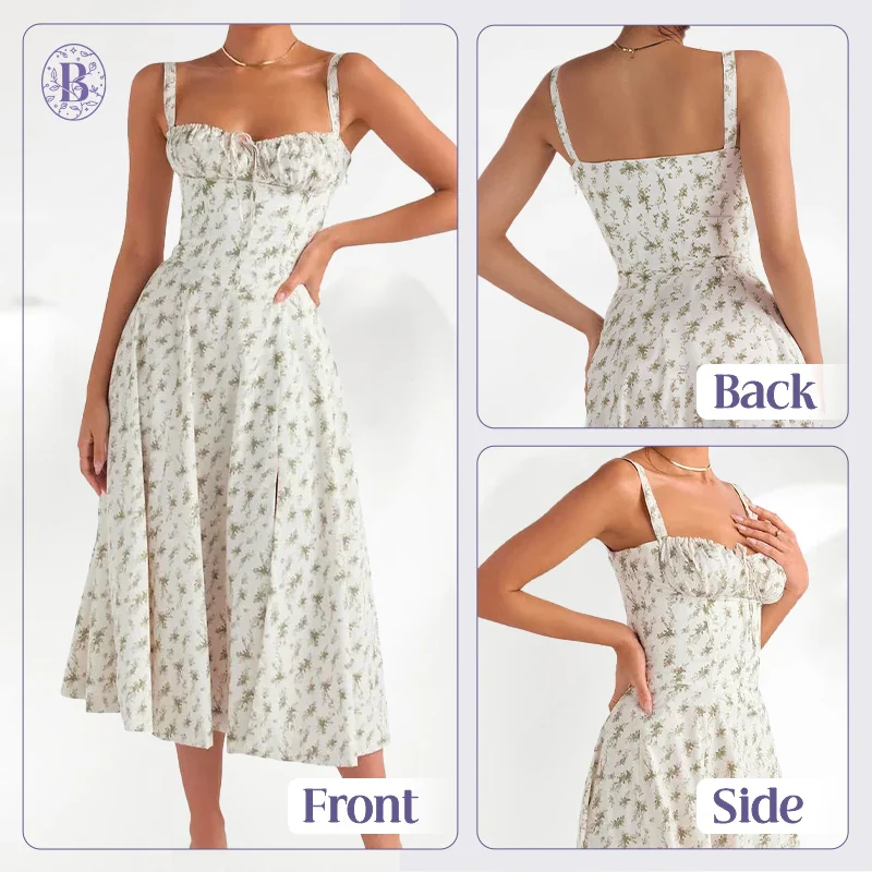 LAST DAY SALE 75% OFF - Floral Print Bustier Sundress
