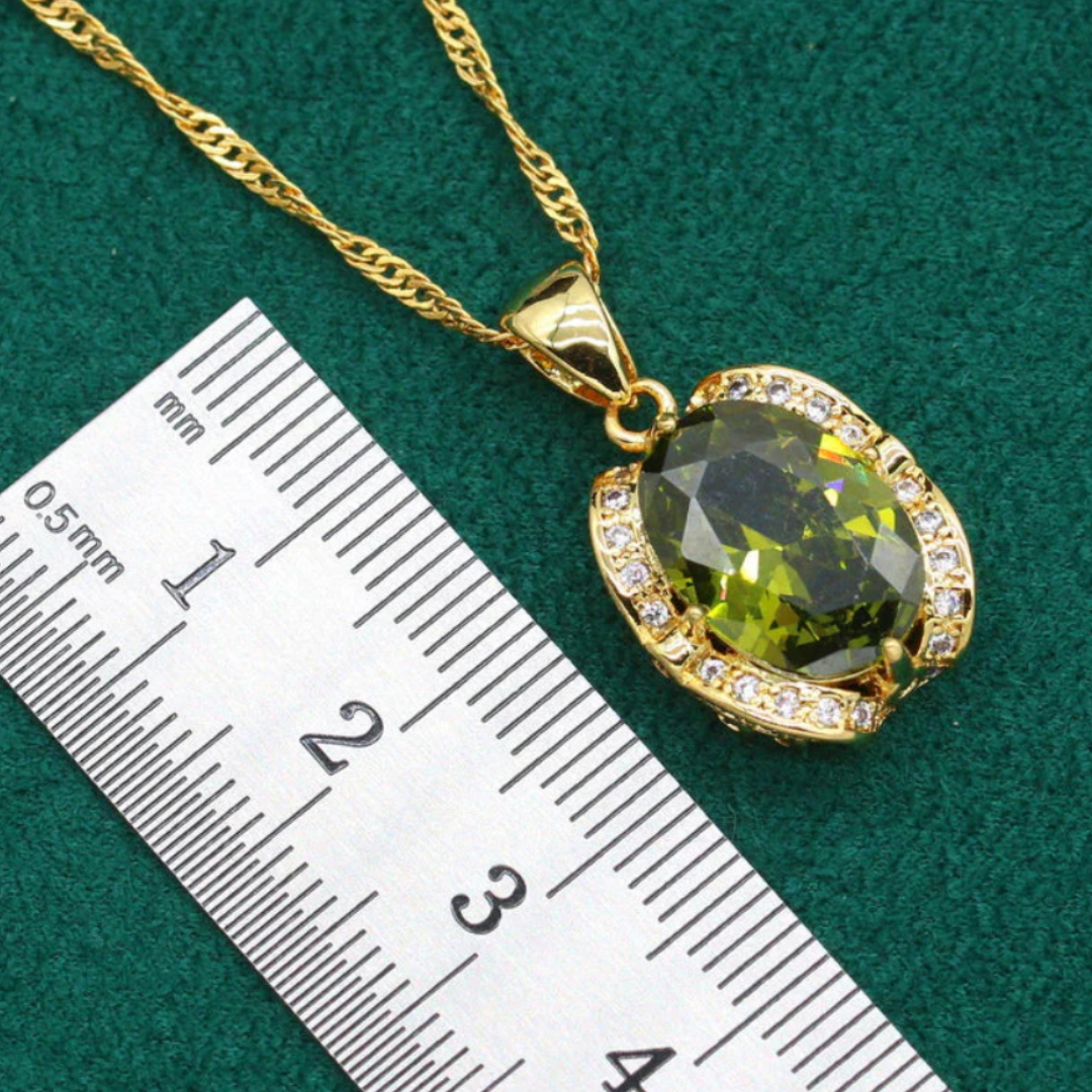 Geometric Wedding Jewelry Set - Starry 18K Yellow Gold Plated Pendant Earring Bracelet & Ring Set